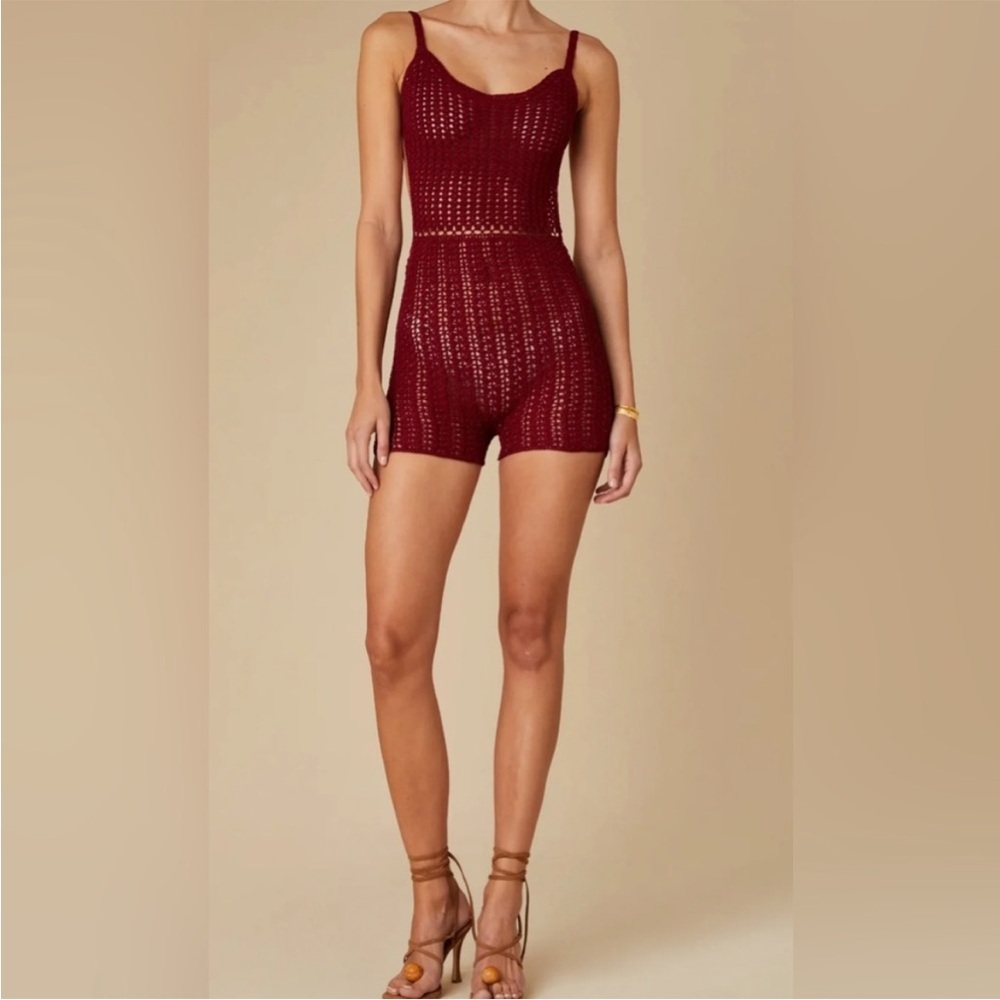 Savannah Morrow The Label Leo Romper in Ruby NWT Small $650 MSRP - Picture 5 of 7